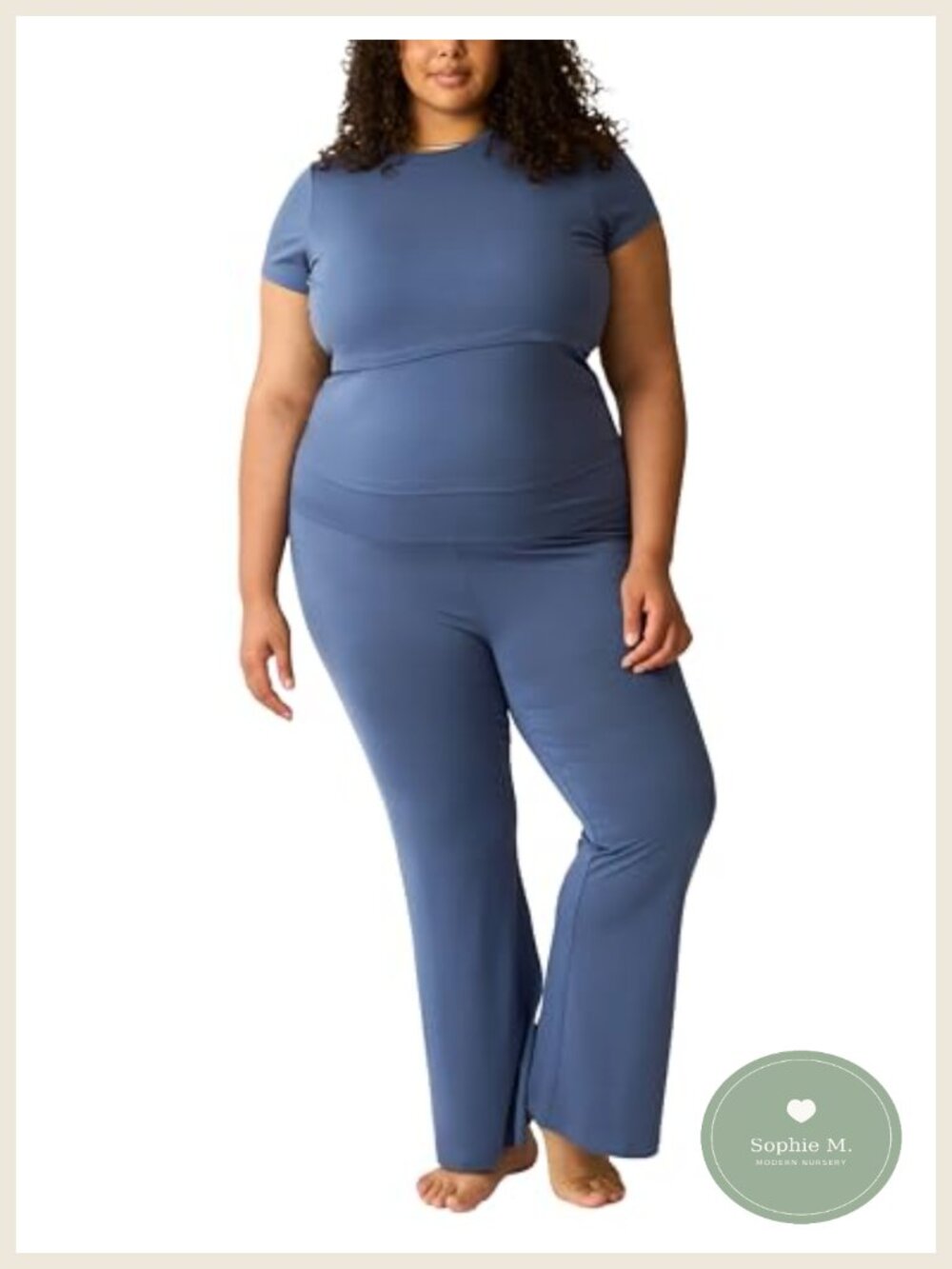Maternity Nursing Pajama Set w/ Foldover Waistband